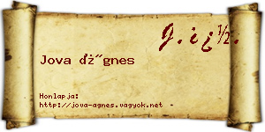 Jova Ágnes névjegykártya